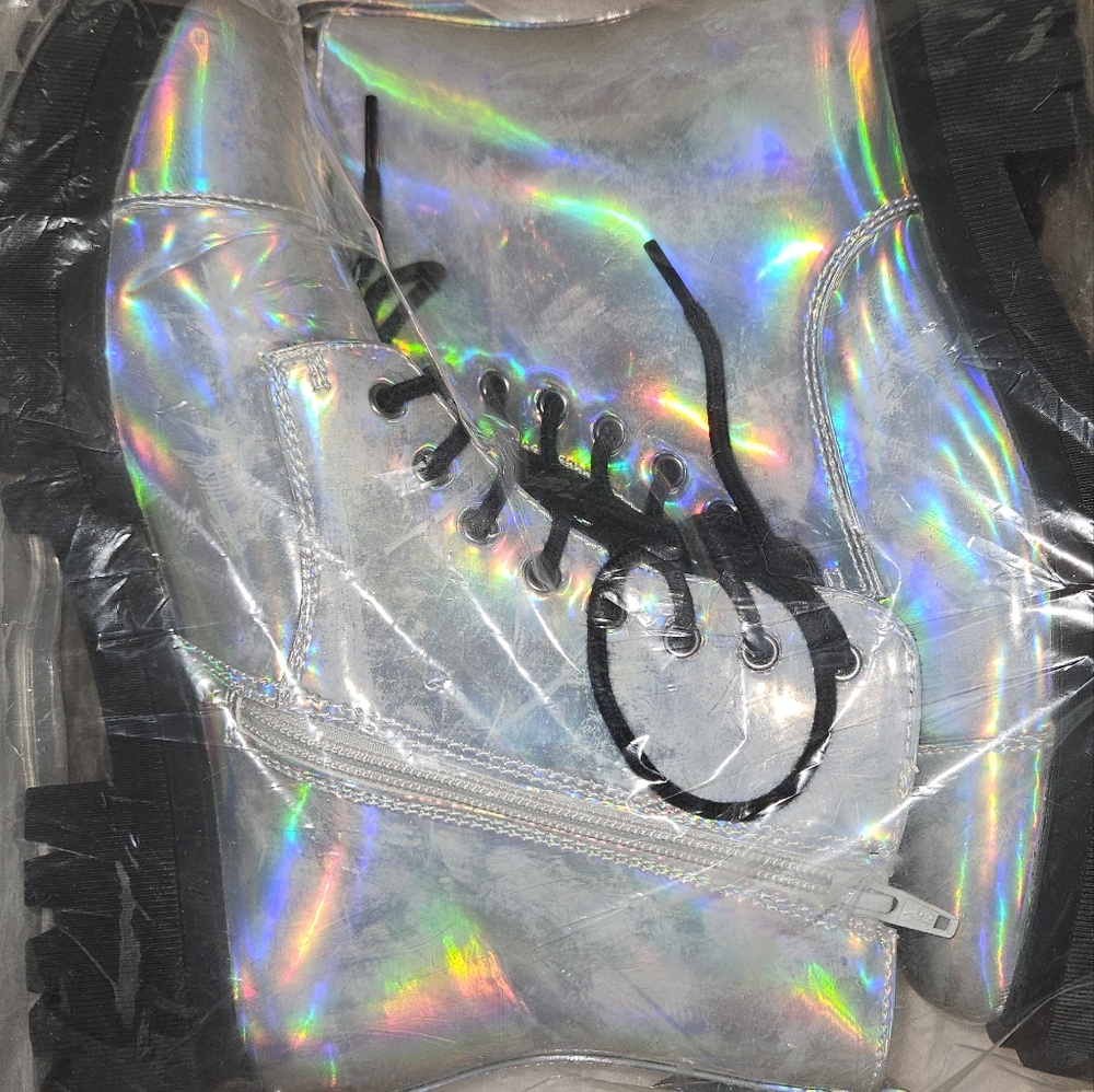 Iridescent boots